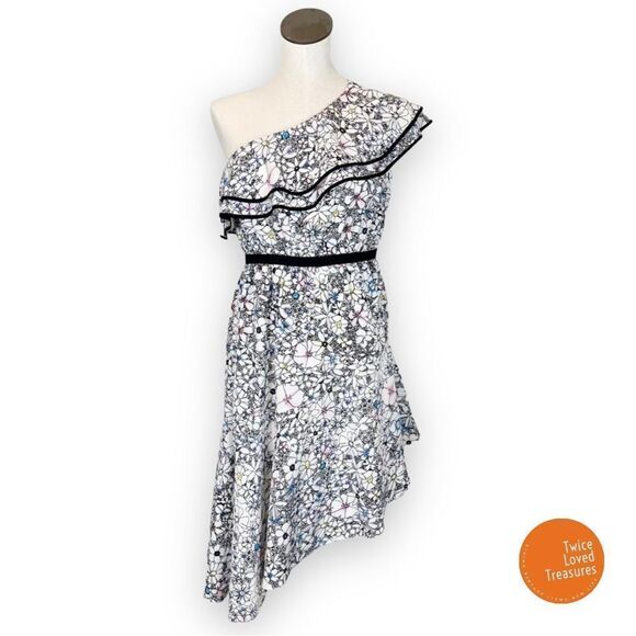 LIKELY • One-Shoulder Asymmetrical Floral Dress - Picture 1 of 14